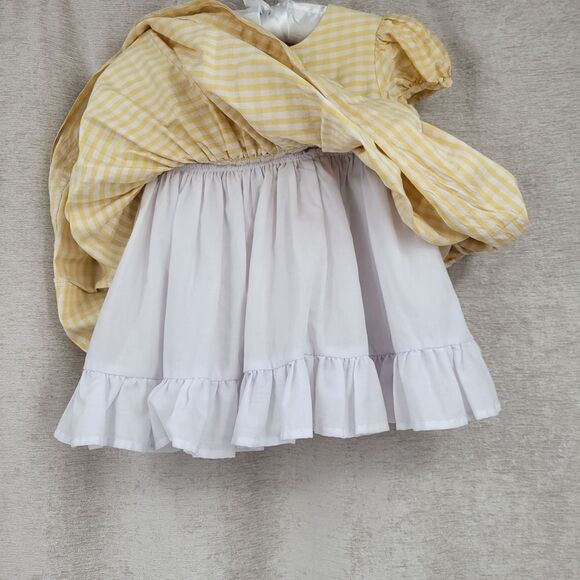 Simi Silk Butter Yellow Gingham Dress Infant Baby Girls Size 18mo - Picture 4 of 15